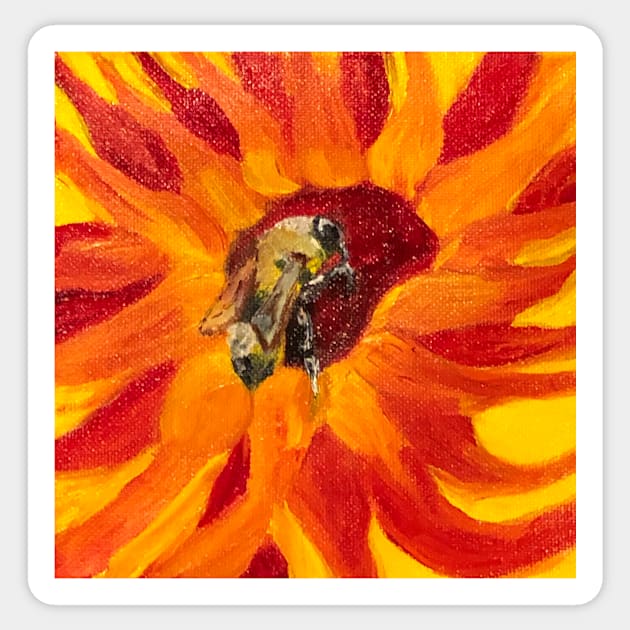 Honey Bee Sunflower Sticker by Snobunyluv